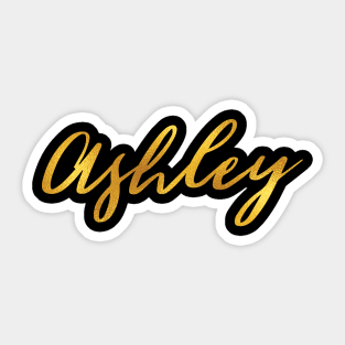 Ashley Name Hand Lettering in Faux Gold Letters Sticker